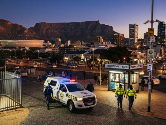 Cape Town Urban Landscape Showcasing Neighbourhoods With Enhanced Safety Measures And Community Policing