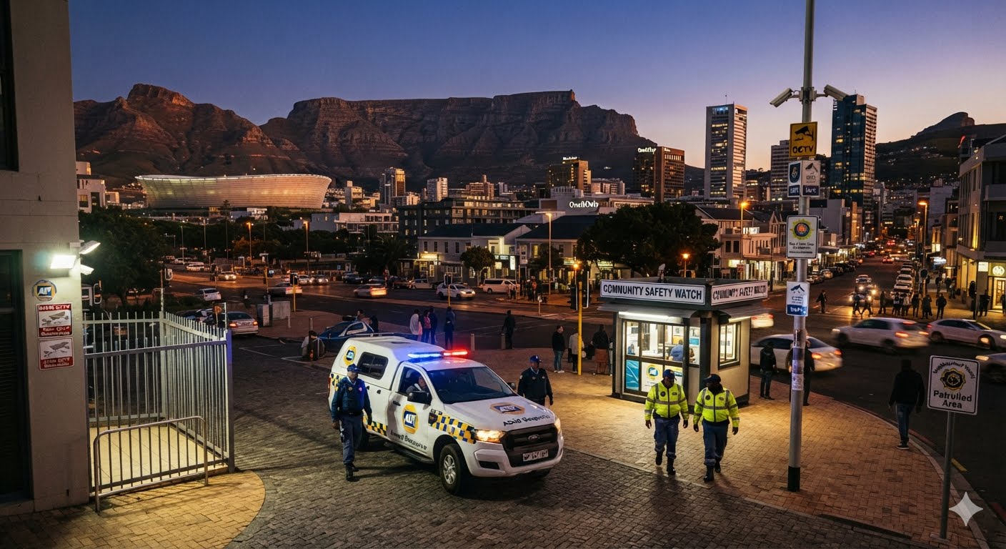 Cape Town Urban Landscape Showcasing Neighbourhoods With Enhanced Safety Measures And Community Policing